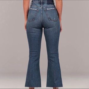 abercrombie and fitch the kick flare ultra high waisted jeans button fly